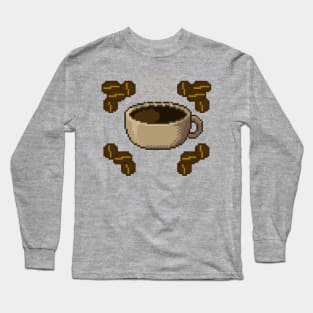 Coffee Cup Pixel Art Long Sleeve T-Shirt